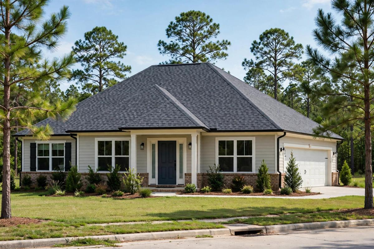 New asphalt shingle roof on a Huntsville, Texas home