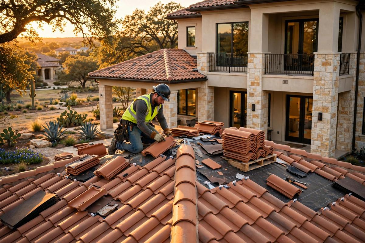 Tile roof on a Texas home